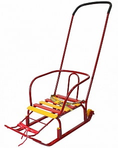 Санки – Считалочка - Девятка с колесиками, красные (RT, 3652rt)