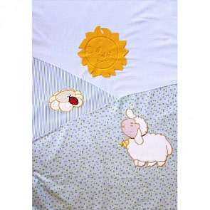 Постельное белье Веселые овечки, 3 предмета, цвет – голубой (Золотой Гусь, 2272-z)