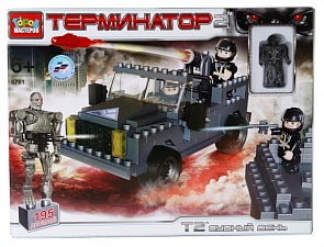 Конструктор «Терминатор» - стреляющий джип, с фигуркой, 150 деталей (Город мастеров, BB-6761-Rsim)