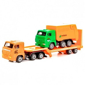 Металлическая машина - Камаз транспортер, 7,5 см с машинкой (Технопарк, SB-17-06WBsim)
