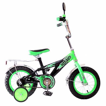Двухколесный велосипед Hot-Rod, диаметр колес 12 дюймов, зеленый 