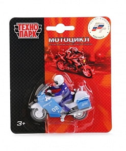 Набор Полиция - Мотоцикл с фигуркой, 7 см (Технопарк, SB-16-02-MO-BLC)
