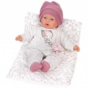 Кукла озвученная Памела в сером 27 см плачет мягконабивная (Munecas Antonio Juan ,S.L., 11115)