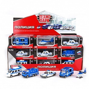 Машина металлическая Полиция, 1:72, несколько видов (Технопарк, CT12-352-P-WB) (ассортимент)