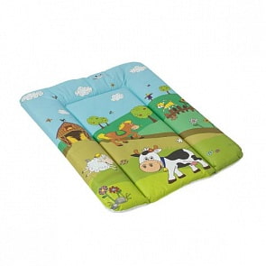 Пеленальный матрац с мягким основанием Весёлая Ферма, зелёный, 50х70 см (ОКТ, 8725)