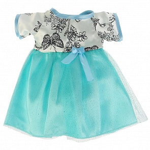 Бирюзовое платье для кукол ТМ Карапуз 40-42 см - Цветы (Карапуз, OTF-1906D-RU)
