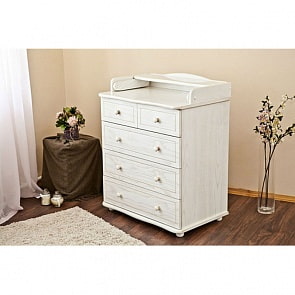 Комод с матрасом Красная Звезда С 575, античный белый (Красная Звезда, КЗ-С 575_античный белый)