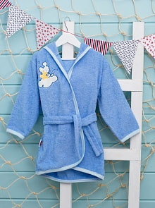 Халатик махровый Золотой Гусь - Ёжик Топа-Топ, голубой, размер 80 (Золотой Гусь, ЗГ-7282)