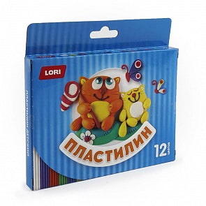 Пластилин, 12 цветов (Lori, Пл-019-no)