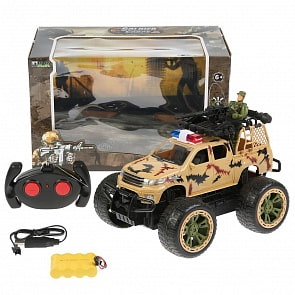 Джип радиоуправляемый на аккумуляторе, usb зарядное устройство, со светом и фигуркой, разные цвета (B1781821) (ассортимент)