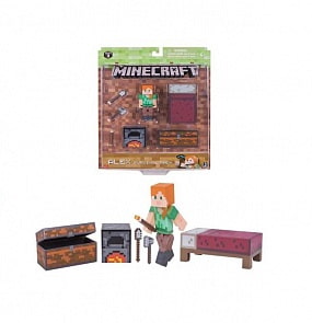Игровой набор для выживания из серии Minecraft с фигуркой персонажа и 6 предметами (Jazwares, Т59992)