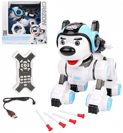 Робот - Пес-полицейский, свет, звук, USB шнур  