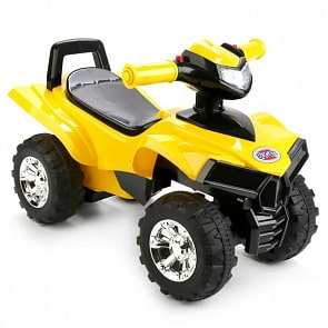 Квадроцикл каталка со спинкой, свет и звук, цвет – желтый (Bugati, ST00176-YEsim)