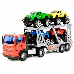 Автовоз инерционный с 4 машинками, разные цвета (B1483863) (ассортимент)