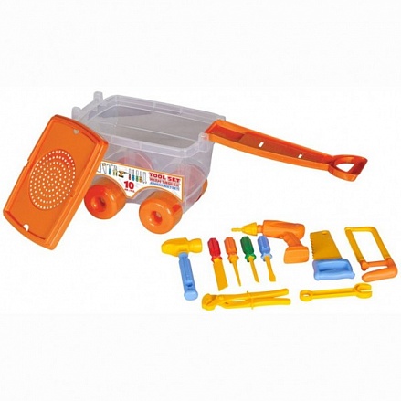 Инструменты в тележке - Tool Set, 10 деталей 