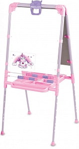 Мольберт растущий двусторонний с магнитной азбукой и пеналом – С Единорогом (Ника, М2Л-М/1)