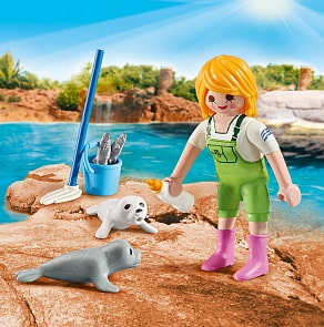Конструктор Playmobil Пасхальное яйцо: Смотритель зоопарка с детенышами тюленя (Playmobil, 9418pm)