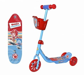 Трехколесный самокат – Фиксики, колеса 6"/5", корзина (1TOY, Т59571)