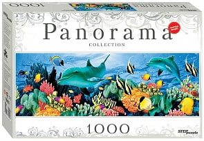 Пазл Panorama Подводный мир. Дельфины. 1000 элементов (Step Puzzle, 79401)