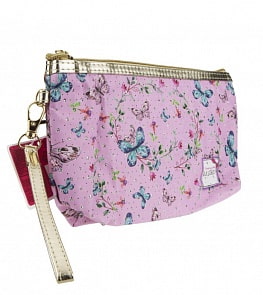 Косметичка розовая с принтом и блёстками, 24 х 7 см, пакет (Lukky, Т17837)