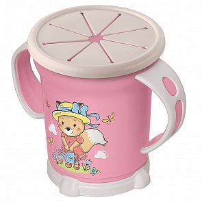 Чашка для сухих завтраков с декором, 270 мл, розовый (Бытпласт, 431304405)