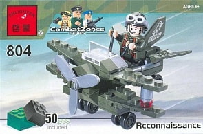 Конструктор - Военный аэроплан, 50 деталей (Junfa Toys, 804пц)