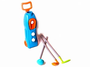 Набор для гольфа, пластиковый футляр, клюшки, шарики (1Toy, Т59887)