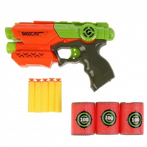 Игровой набор Бластер-тир Смерч с мягкими пулями и банками (Играем вместе, B1481004-R)