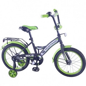 Детский велосипед 16", GW-тип, черно-зеленый матовый (Mustang, ST16062-GW)