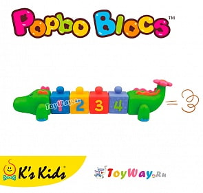 Мягкий конструктор-сортер «Крокодил» серия Popbo Blocs (K’s Kids, ka611)