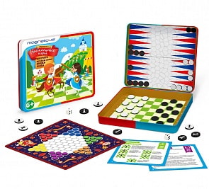 Магнитные настольные игры 4-в-1 - Шахматы, шашки, китайские шашки, нарды, (Magneticus, BG-003)