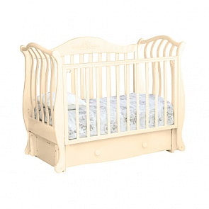 Кровать детская Красная Звезда С 757 Юлиана, резьба №8,  №10 Птички, слоновая кость (Красная Звезда, КЗ-С757_слоновая кость)