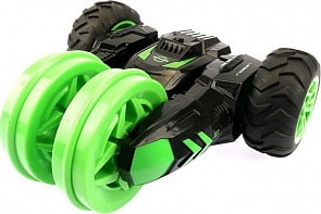 Машина-перевертыш на р/у - Драйв, трюковая трехколесная, аккумулятор 4.8V, цвет черно-зеленый (1Toy, Т10960)
