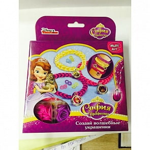 Набор для плетения браслетов из резинок – София Прекрасная Дисней (Multiart, GLS-DB004-SFsim)