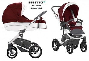 Детская коляска Bebetto Tito Chanel 2 в 1, шасси белая/BIA (Bebetto, WB155_CH06)