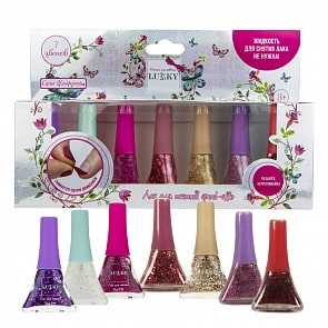 Набор лаков для ногтей – Конфетти, 7 цветов (Lukky, Т18937)