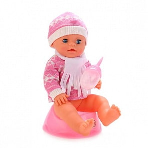 Пупс 3 функции, пьет и писает, с дополнительной одеждой и аксессуарами, 40 см. (Карапуз, Y40BB-DP-OTF-Rusim)