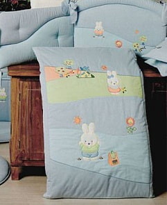 Одеяло для люльки - Акварели из коллекции 4 времени года из ткани пике с вышивкой (Babypiu, 48.155VERDE)