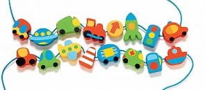 Деревянная шнуровка-бусы - Город (Djeco, k06169)