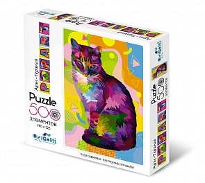 Пазл 500 Арт-терапия. Поп-арт. Кошка (Origami, 05564)
