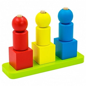 Пирамидка - Счеты 9 деталей, 3 вида геометрических форм (Алатойс, ПСЧ3004)