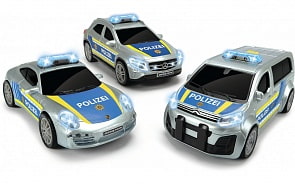 Полицейская машинка фрикционная, 3 вида 15 см, свет, звук (Dickie Toys, 3712014)