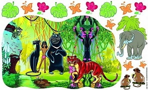 Наклейка для стен из серии Маугли Союзмультфильм, два листа (Росмэн, 19168ros)