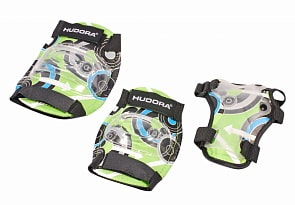 Комплект защиты Green Style, размер M, цвет - green/зеленый (Hudora, 83341)