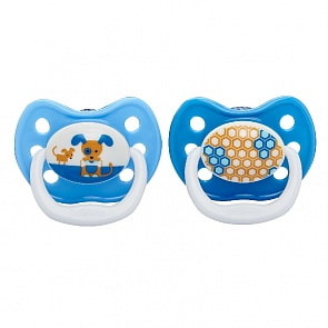 Пустышка PreVent классик, 6-12 месяцев, с крышкой, для мальчиков набор из 2 штук (DrBrowns, PV22405)