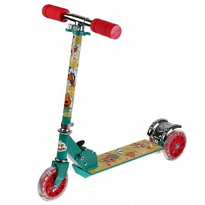 Самокат из серии Три кота 3-х колесный, складной, алюминий 50 %, колёса пвх 120, свет, abec-5, регулируемая высота (Next, ST-ALU-2RW-CATS-2)