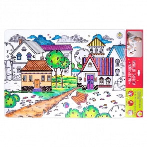 Коврик-раскраска большой – Город, размер 68 х 48 см. (ЯиГрушка, 59884st)