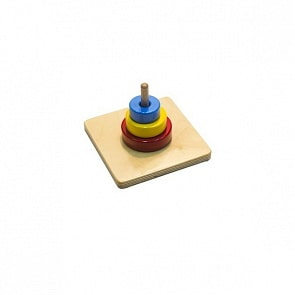 Деревянная пирамидка с разноцветными колечками (Paremo, PE717-8)