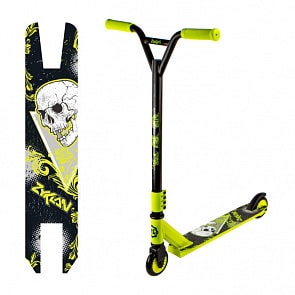 Самокат Topgear для трюков Zyklon 2-х колесный, алюминий комби, PU колеса 100 мм, черно-желтый (Topgear, Т17754)