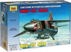 Сборная модель Советский истребитель-бомбардировщик - МИГ-23МЛД (ZVEZDA, 7218sim)